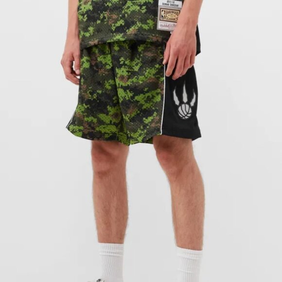 Mitchell Ness Mens NBA Toronto Raptors Swingman Basketball Shorts Camo L NWT - Picture 4 of 13